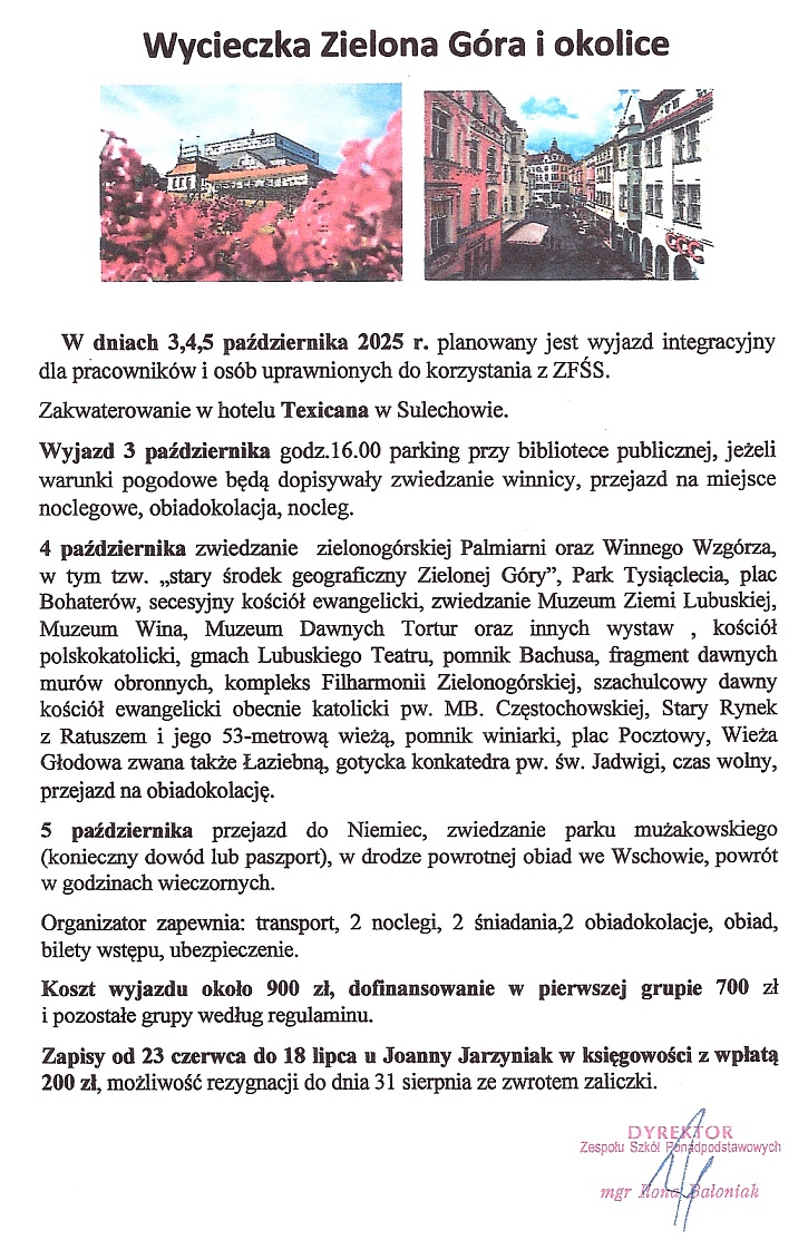 wycieczka zielonagora
